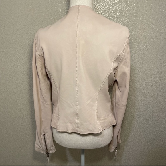 JOIE Vivianette Pink Genuine Lamb Leather Jacket - Picture 6 of 16